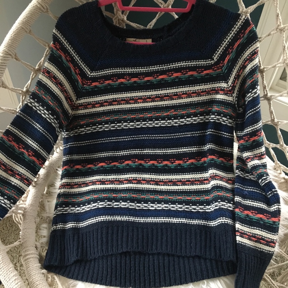 Navy blue patterned sweater